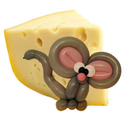 Mouse with Cheese Balloon Sculpture