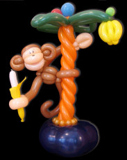 Monkey in a Tree with Bananas Balloon Sculpture