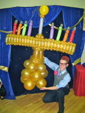 Giant Balloon Menorah created for Hannukah Big Balloon Show