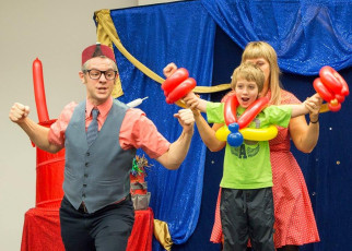 Kids love to volunteer for the Big Balloon Show!