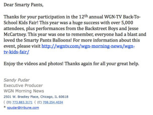 Smarty Pants appears on WGN TV Morning News