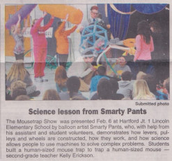 Kids learn science with the Mousetrap Machine Science Assembly program