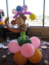 Monkey on Tree Balloon Centerpiece