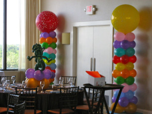 Rainbow Balloon Columns
